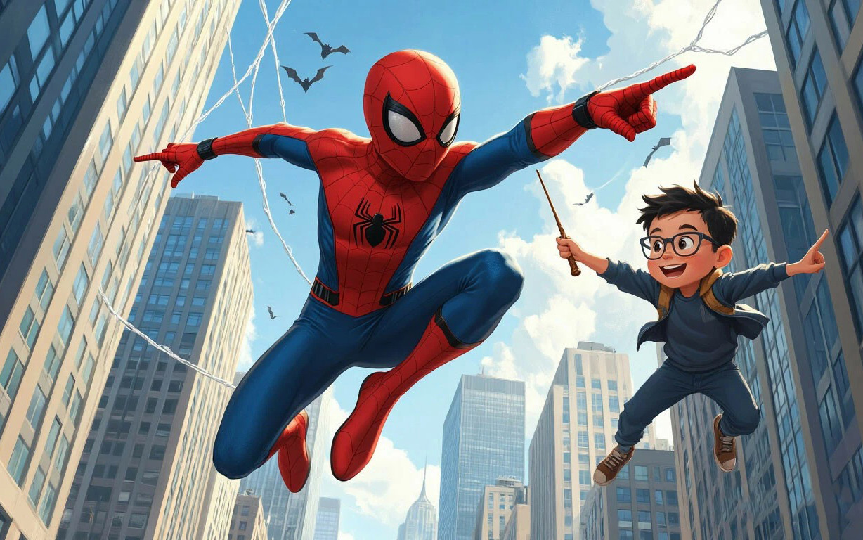 Человек паук спасает город